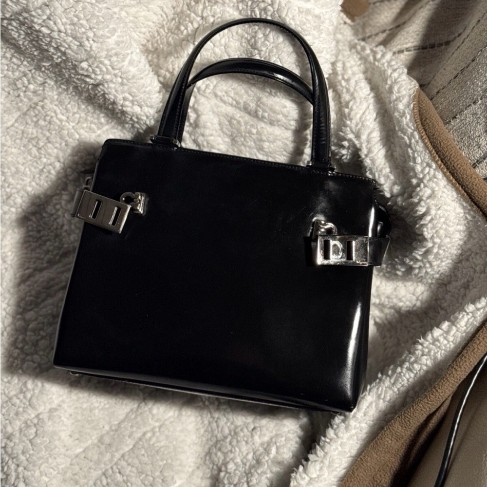 Salvatore Ferragamo Wanda Black Satchel with Silver Accents - Picture 5 of 8